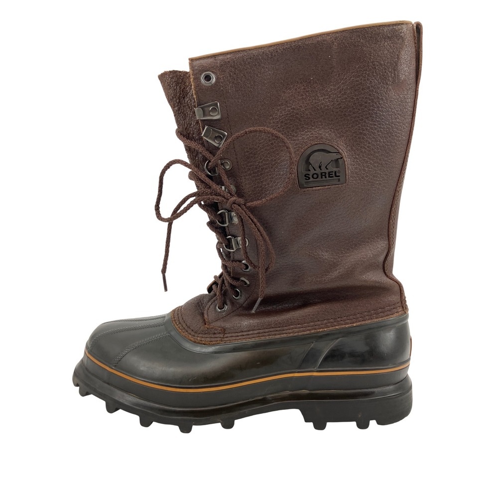 Sorel Maverick Winter Boots Mens 11 Brown Excellent Leather Rubber NM1080-200
